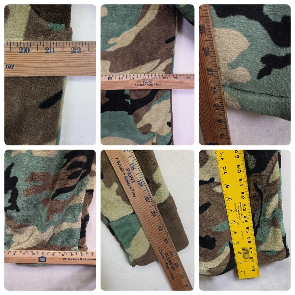 Alexander Del Rossa Fleece One Piece PJ Mens‎ Medium Camo Grunge Minimalist